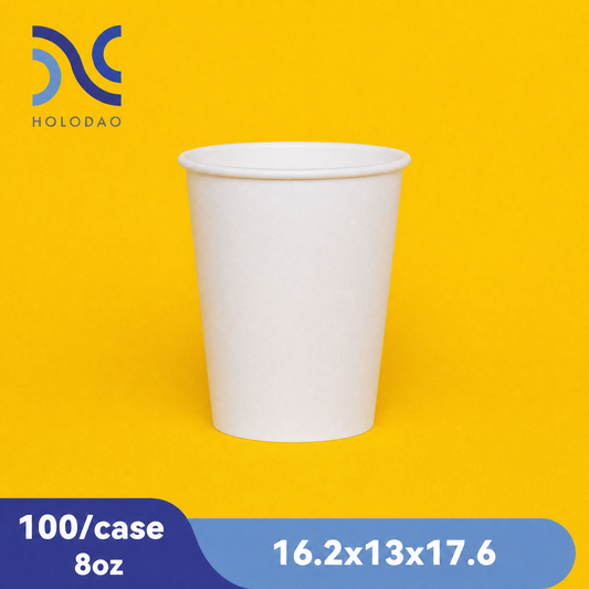 8oz Paper Cups, Coffee Cups, White Paper Hot/Cold Disposable Beverage Drinking Cup for Water, Juice, Coffee, Tea